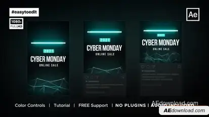 Vertical | Cyber Monday Promo Openers template preview