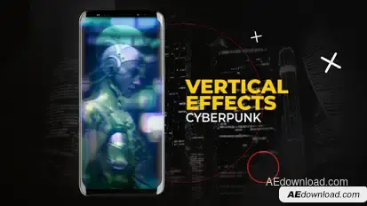 Vertical Cyberpunk Effects | After Effects Elements template preview