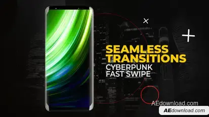Vertical Cyberpunk Fast Swipe Transitions | After Effects Elements template preview