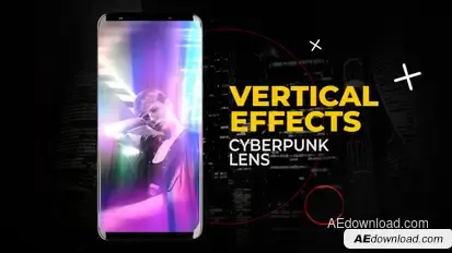 Vertical Cyberpunk Lens Effects | After Effects Elements template preview