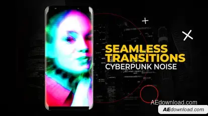 Vertical Cyberpunk Noise Transitions | After Effects Elements template preview