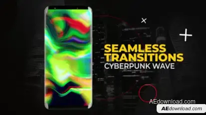 Vertical Cyberpunk Wave Transitions | After Effects Elements template preview