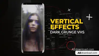 Vertical Dark Grunge VHS Effects | After Effects Elements template preview