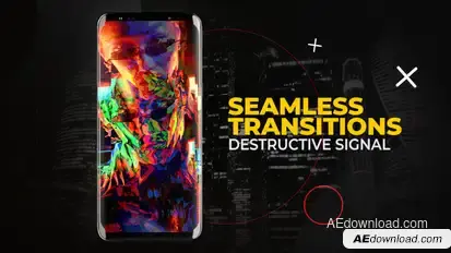 Vertical Destructive Signal Transitions | After Effects Elements template preview