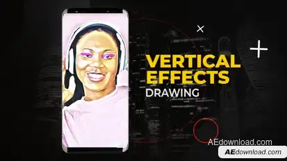 Vertical Drawing Effects | After Effects Elements template preview