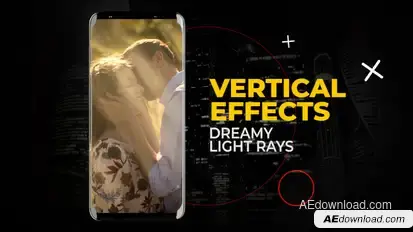 Vertical Dreamy Light Rays Effects | After Effects Elements template preview