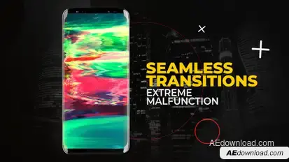 Vertical Extreme Malfunction Transitions | After Effect Elements template preview