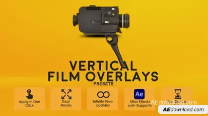 Vertical Film Overlays Elements template preview