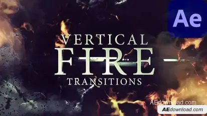 Vertical Fire Transitions for After Effects Elements template preview