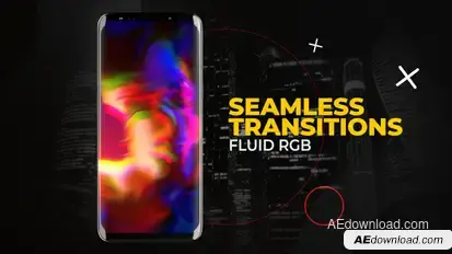 Vertical Fluid RGB Transitions | After Effects Elements template preview