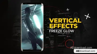 Vertical Freeze Glow Effects | After Effects Elements template preview