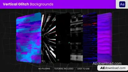 Vertical Glitch Backgrounds Elements template preview
