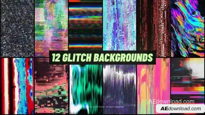 Vertical Glitch Backgrounds Elements template preview