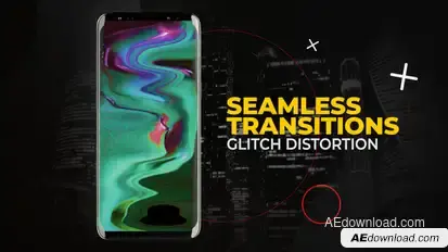 Vertical Glitch Distortion Transitions | After Effects Elements template preview