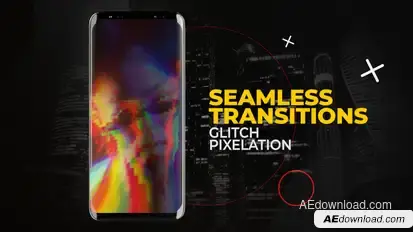 Vertical Glitch Pixelation Transitions | After Effects Elements template preview