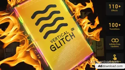 Vertical Glitch Presets Pack Elements template preview