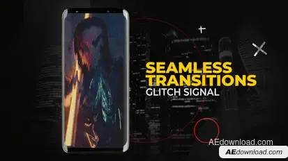 Vertical Glitch Signal Transitions | After Effects Elements template preview