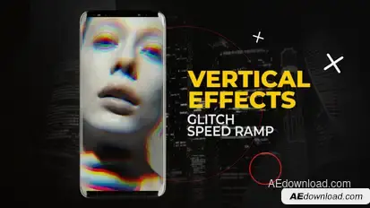 Vertical Glitch Speed Ramp Effects | After Effects Elements template preview