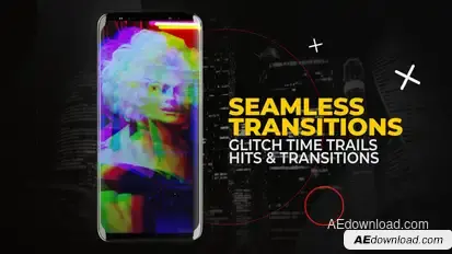 Vertical Glitch Time Trail Effects and Hits | After effects Elements template preview