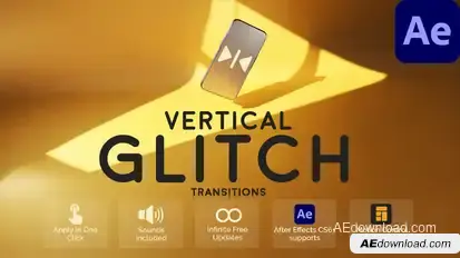 Vertical Glitch Transitions Elements template preview