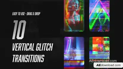 Vertical Glitch Transitions Elements template preview