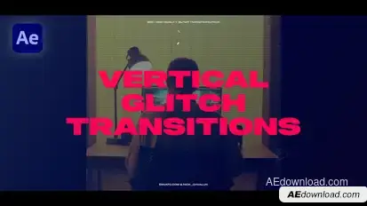Vertical Glitch Transitions Elements template preview