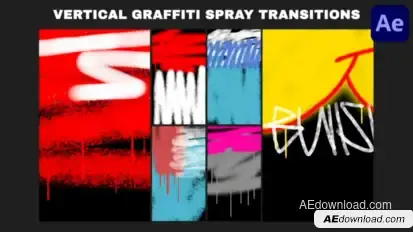 Vertical Graffiti Spray Backgrounds | After Effects Elements template preview