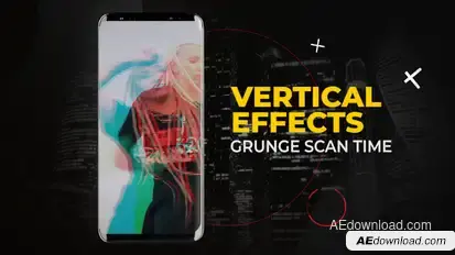 Vertical Grunge Scan Time Effects | After Effects Elements template preview