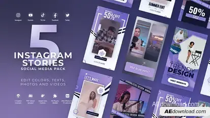 Vertical Istagram Reel Violet Product Promo template preview