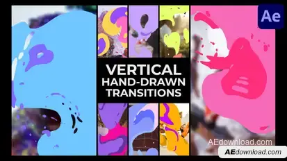 Vertical Liquid Hand Drawn Transitions | After Effects Elements template preview