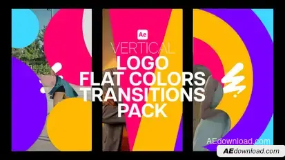 Vertical Logo Flat Colors Transitions Pack Elements template preview