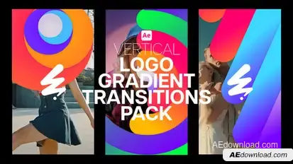 Vertical Logo Gradient Transitions Pack Elements template preview