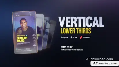 Vertical Lower Thirds Elements template preview