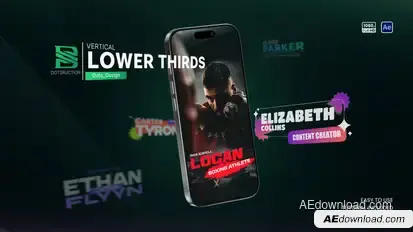 Vertical Lower Thirds Elements template preview