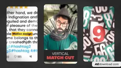 Vertical Match Cut Openers template preview