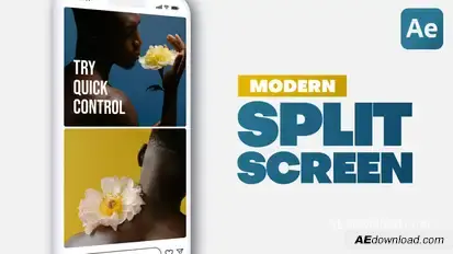 Vertical Modern Split Screen Video Displays template preview