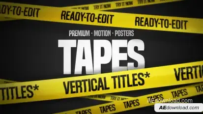 Vertical Motion Tape Titles Titles template preview