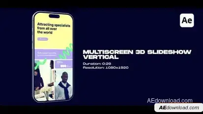 Videohive Vertical Multiscreen 3D Slideshow Openers template preview