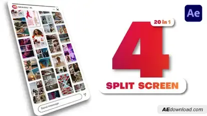 Vertical Multiscreen - 4 Split Screen Product Promo template preview