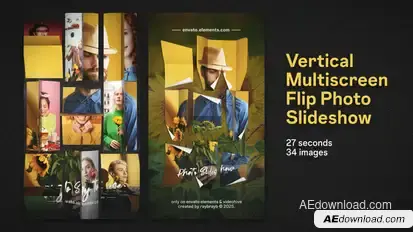 Vertical Multiscreen Flip Photo Slideshow Product Promo template preview