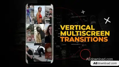 Vertical Multiscreen Transitions | After Effects Elements template preview