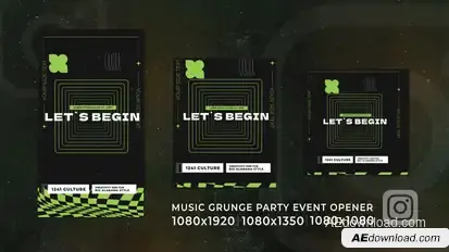 Vertical Music Grunge Party | Urban Event Club Instagram Opener Openers template preview