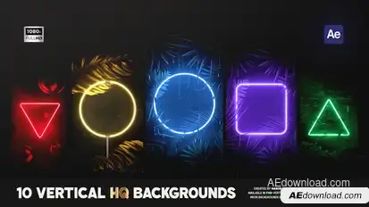 Vertical Neon Backgrounds Elements template preview