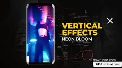 Vertical Neon Bloom Effects | After Effects Elements template preview