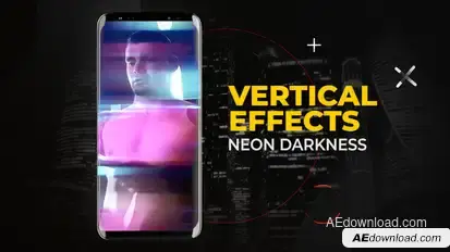 Vertical Neon Darkness Effects | After Effects Elements template preview