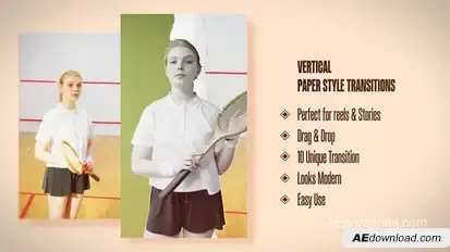 Vertical Paper Transitions Elements template preview