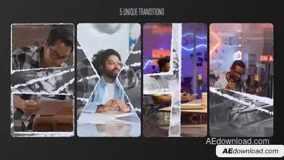 Vertical Paper Transitions Elements template preview