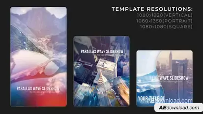 Vertical Parallax Wave Slideshow Openers template preview