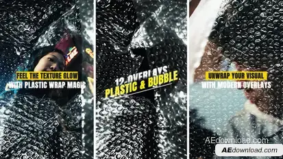 Vertical Plastic & Bubble Wrap Overlays Elements template preview