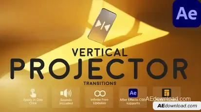 Vertical Projector Transitions for After Effects Elements template preview